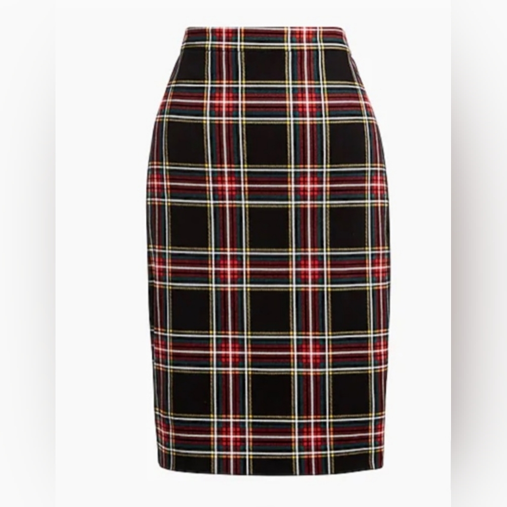J.Crew Tartan cotton sateen pencil skirt Size 6